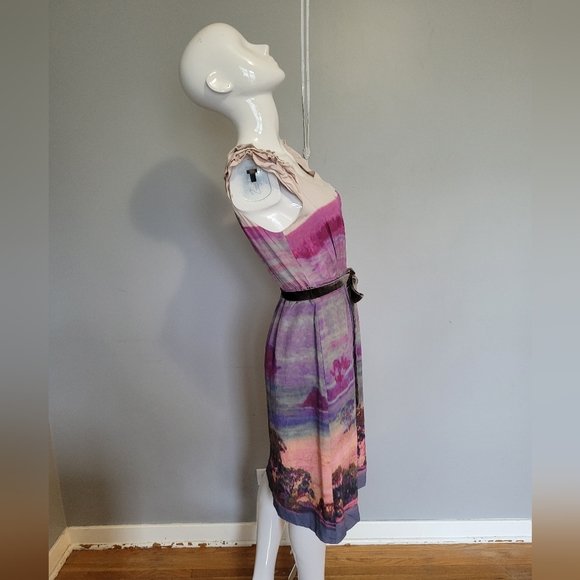 Anthropologie Moulinette Soeurs Silk Tree Print Dress, GUC, Size 2 - Picture 3 of 9